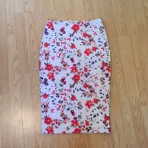 Floral pencil skirt